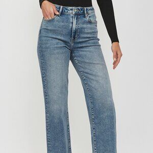 Frayed Wide Straight Jeans • 31” Inseam